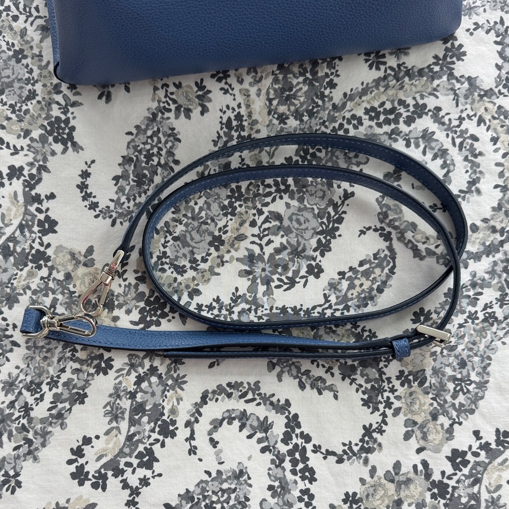 kate spade blue pebbled leather satchel - Picture 2 of 14
